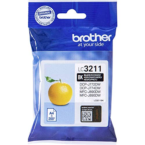 Brother LC-3211BK Tintenpatrone (für Brother DCP-J772DW, DCP-J774DW, MFC-J890DW, MFC-J895DW) schwarz, klein von Brother