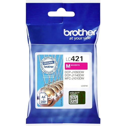 Brother LC-421M Tintenpatrone – Magenta für DCP-J1050DW, DCP-J1140DW, MFC-J1010DW, Standard von Brother
