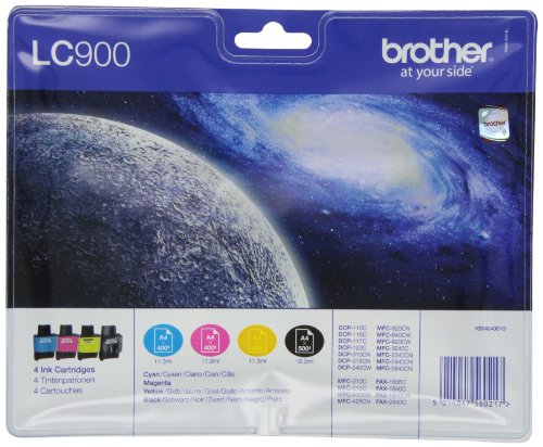 Brother LC-900 Original Tintenpatronen Value Pack (kompatibel mit verschiedenen Brother DCP- und MFC-Modellen), 233362 von Brother