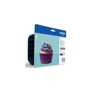 Brother LC123 Value Pack - 4er-Pack - Hohe Ergiebigkeit - Schwarz, Gelb, Cyan, Magenta - Original - Blister mit akustischem/elektromagnetischem Alarm - Tintenpatrone - für DCP J100, J105, J132, J152, J552, J752, MFC J245, J470, J650, J6520, J6720, J6920, J870 (LC-123VALBPDR) Brother LC123 Value Pack - 4er-Pack - Hohe Ergiebigkeit - Schwarz, Gelb, Cyan, Magenta - Original - Blister mit akustischem/elektromagnetischem Alarm - Tintenpatrone - für DCP J100, J105, J132, J152, J552, J752, MFC J245, J470, J650, J6520, J6720, J6920, J870 (LC-123VALBPDR) von Brother