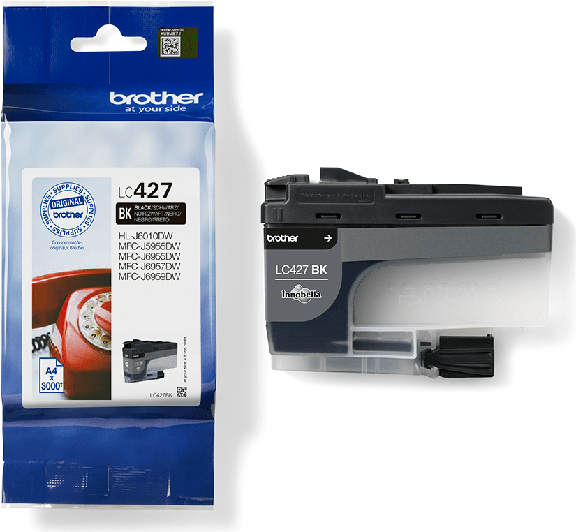 Brother LC427BK - Schwarz - original - Tintenpatrone - für Brother MFC-J4335, MFC-J4340, MFC-J4345, MFC-J4440, MFC-J4535, MFC-J4540 (LC427BK) von Brother