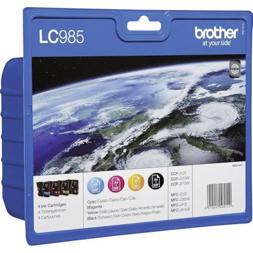 Brother LC985 Value Pack Original Tintenpatronen (für Brother DCP-125C, DCP-140W, DCP-315W, DCP-515W, MFC-J220, MFC-J265W, MFC-J410, MFC-J415W), Cyan von Brother
