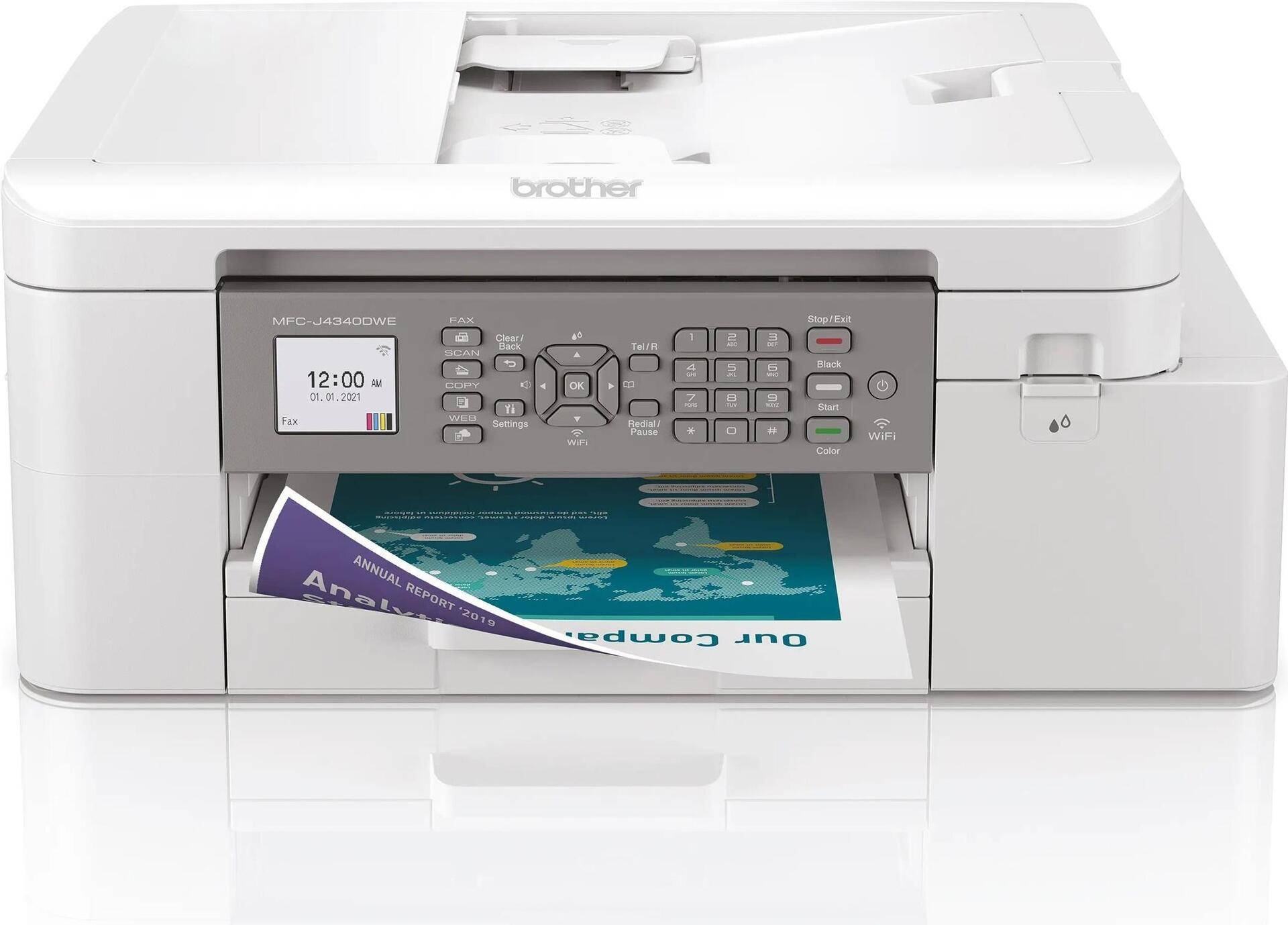 Brother MFC-J4340DWE - Multifunktionsdrucker - Farbe - Tintenstrahl - A4/Legal (Medien) - bis zu 13 Seiten/Min. (Kopieren) - bis zu 20 Seiten/Min. (Drucken) - 150 Blatt - 14.4 Kbps - USB 2.0, Wi-Fi(n) (MFCJ4340DWERE1) von Brother