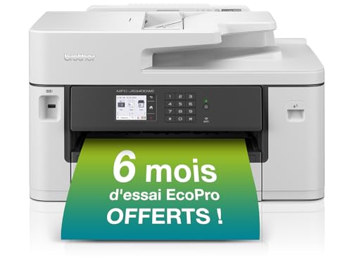 Brother MFC-J5340DWE EcoPro 4-in-1 Farbtintenstrahl-Multifunktionsgerät (250 Blatt Papierkassette, Drucker, Scanner, Kopierer, Fax), hellgrau von Brother
