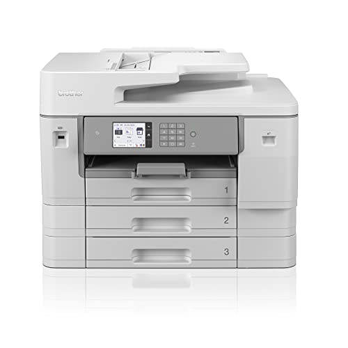 Brother MFC-J6957DW DIN A3 Business-Ink 4-in-1 Multifunktionsgerät (30 Seiten/Min, Tintenstrahl, USB, LAN, WLAN, Duplexdruck) weiß/grau, 576 x 477 x 445 mm (BxTxH) von Brother