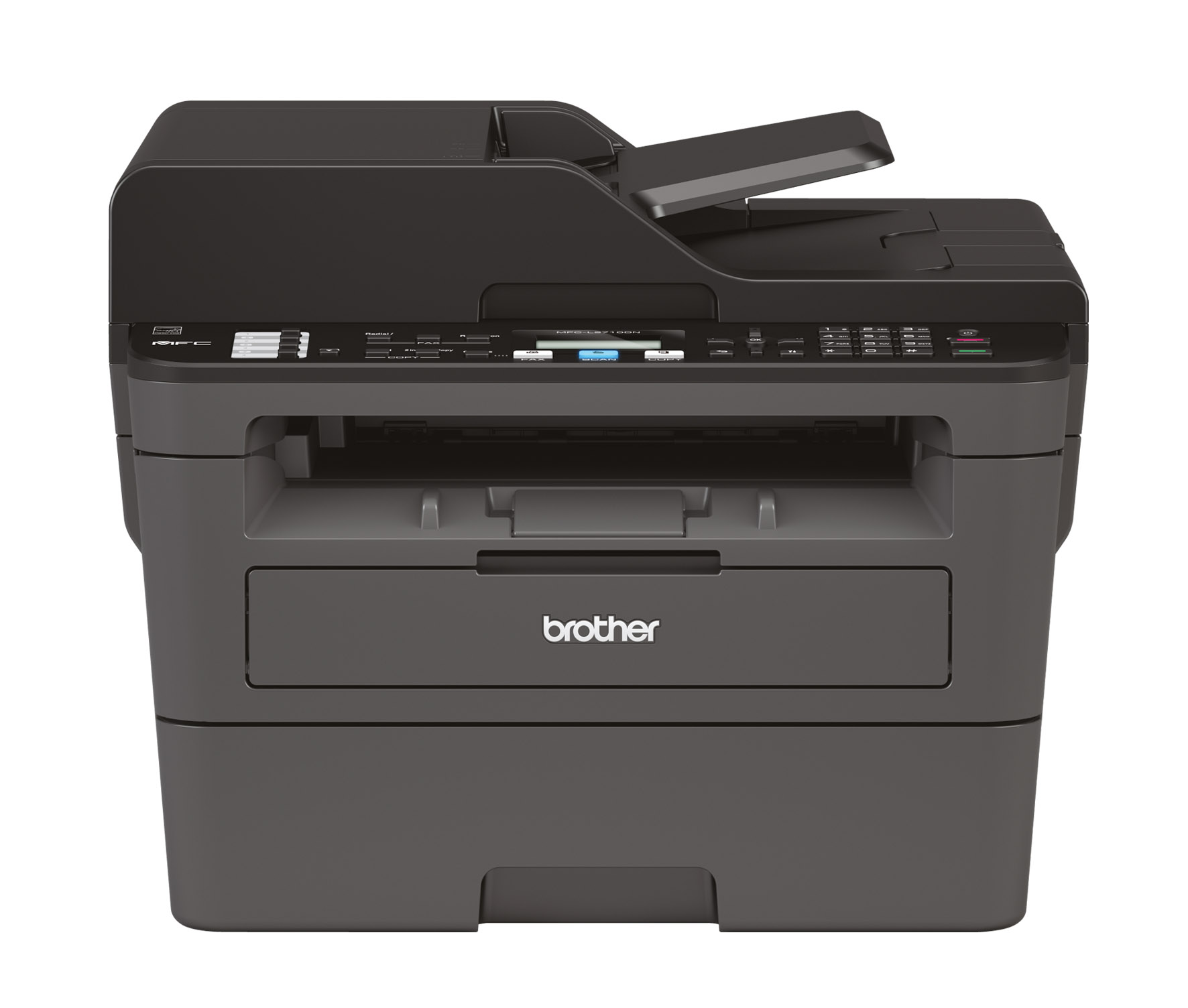 Brother MFC-L2710DN - Multifunktionsdrucker - s/w - Laser - Legal (216 x 356 mm) (Original) - A4/Legal (Medien) - bis zu 30 Seiten/Min. (Drucken) - 250 Blatt - 33.6 Kbps - USB 2.0, LAN von Brother