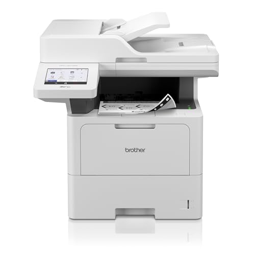 Brother MFC-L6710DW 4-in-1 Mulifunktionsdrucker schwarz weiß (A4, 50 Seiten/Min., 1.200x1.200 DPI, LAN, WLAN, Duplex-ADF, 520 Blatt Papierkassette) weiß/grau von Brother