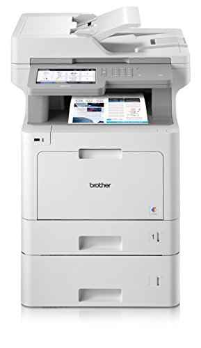 Brother MFC-L9570CDWT Professionelles 4-in-1 Farblaser-Multifunktionsgerät (31 Seiten/Min., Drucker, Scanner, Kopierer, Fax, 2400 x 600 dpi) weiß/grau von Brother