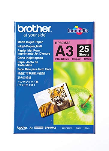 Brother BP-60MA3 Inkjetpapier matt A3 25BL 145g/qm für MFC-6490CW 6890CDW Brother BP-60MA3 Inkjetpapier matt A3 25BL 145g/qm für MFC-6490CW 6890CDW von Brother