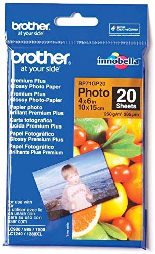Brother Original BP71GP20 Fotopapier A6 20BL 260g/qm für MFC-6490CW DCP-375CW 6890CDW von Brother