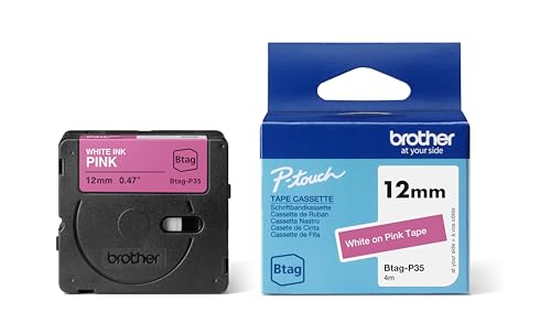 Brother Original Btag-P35 Schriftband 12 mm breit, 4 m lang, weiß/pink Brother Original Btag-P35 Schriftband 12 mm breit, 4 m lang, weiß/pink von Brother International GmbH