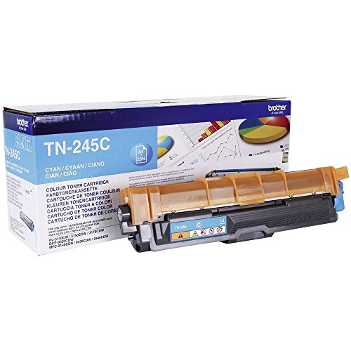 Brother Original Jumbo-Tonerkassette TN-245C cyan (für Brother HL-3140CW, HL-3150CDW, HL-3170CDW, DCP-9020CDW, MFC-9140CDN, MFC-9330CDW, MFC-9340CDW) TN245C, XL von Brother