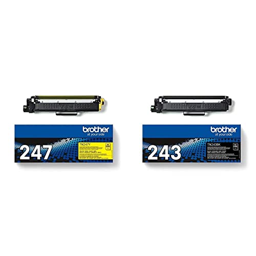 Brother Original Jumbo-Tonerkassette TN-247Y & BA78745 TN-243BK Original Tonerkassette (für DCP-L3510CDW/-L3550CDW, HL-L3210CW/-L3230CDW/-L3270CDW, MFC-L3710CW/-L3730CDN/-L3750CDW/-L3770CDW) schwarz von Brother