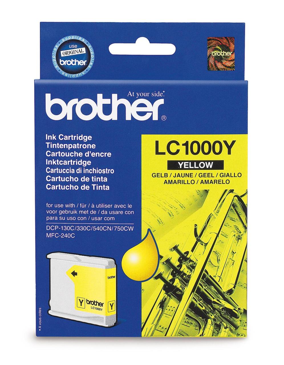 Brother Original LC-1000Y Druckerpatrone gelb 400 Seiten (LC1000Y) von Brother