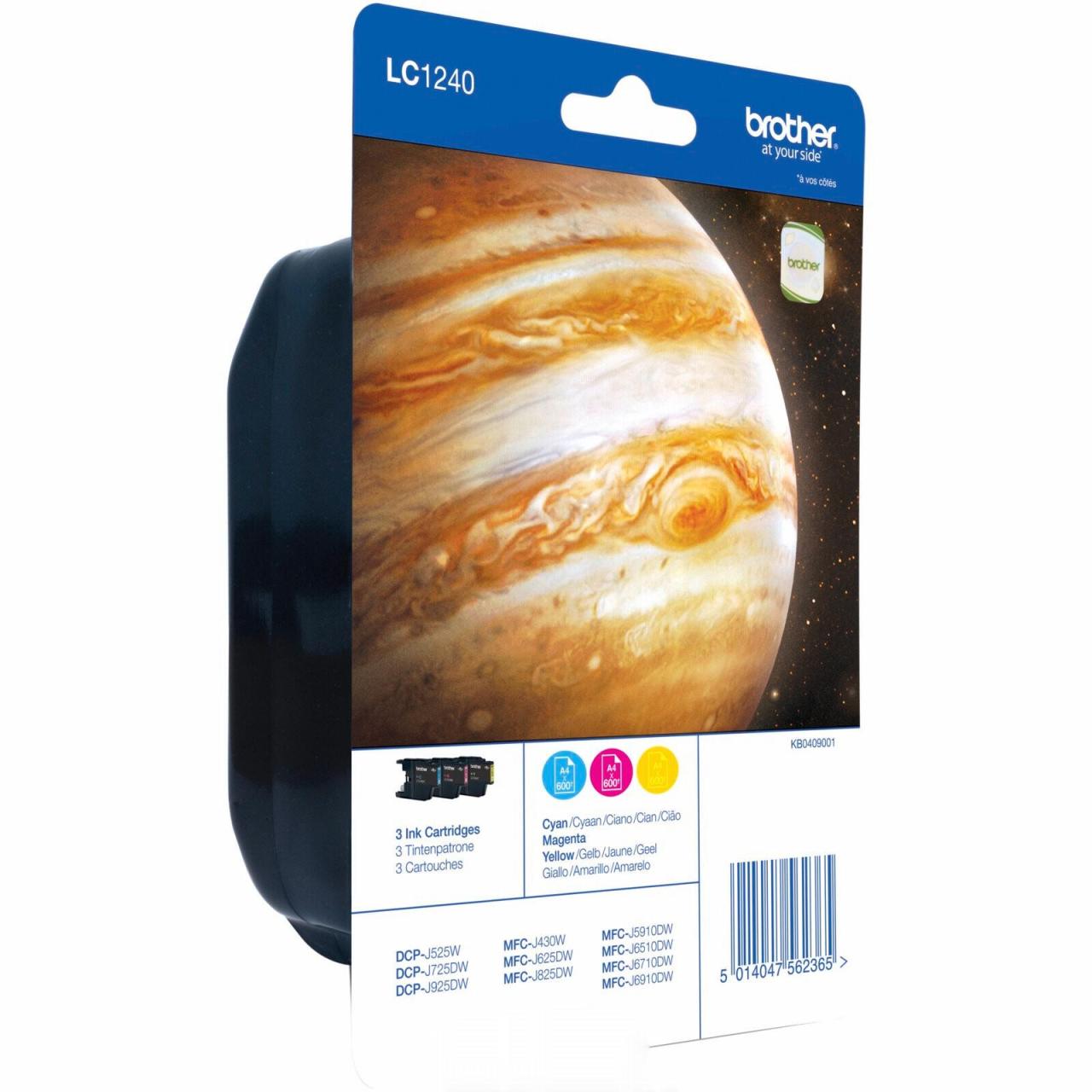 Brother Original LC-1240 Druckerpatronen 3er Multipack C/M/Y 1.800 Seiten (LC... von Brother