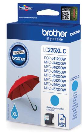 Brother Original LC-225XLC Druckerpatrone cyan 1.200 Seiten (LC225XLC) von Brother
