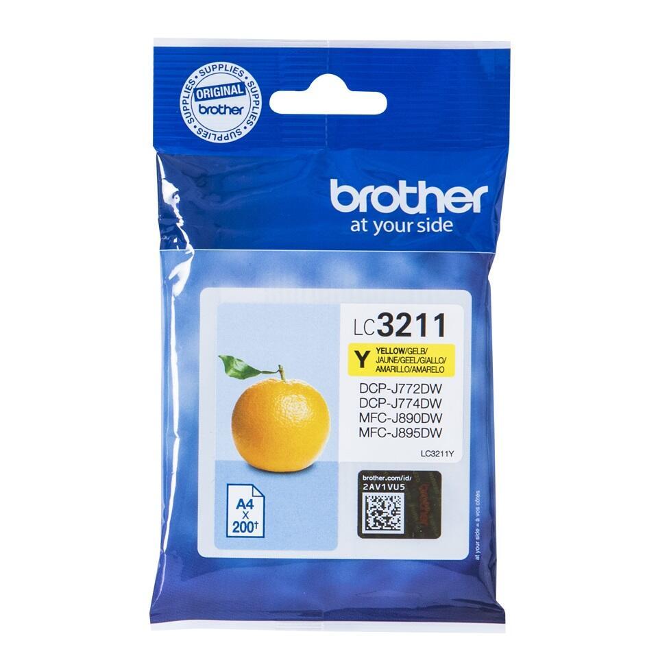 Brother Original LC-3211Y Druckerpatrone gelb 200 Seiten (LC3211Y) von Brother