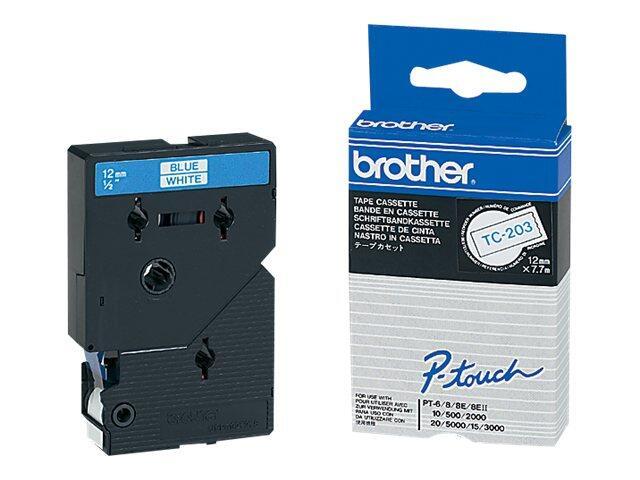 Brother Original P-Touch Farbband blau auf weiß (TC-203) von Brother