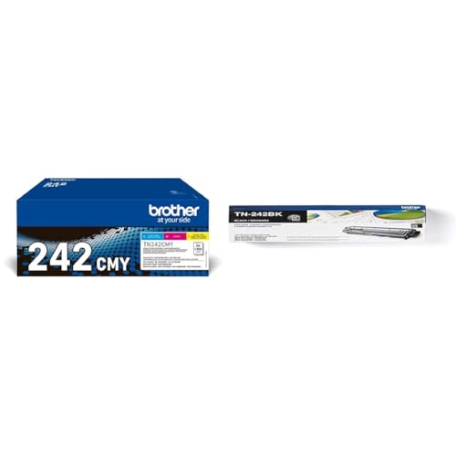 Brother Original TN-242CMY Multipack mit 3 Tonern Cyan/Magenta/Gelb, für bis zu ca. je 1400 Seiten & TN242BK Original Tonerkassette TN-242BK schwarz Brother Original TN-242CMY Multipack mit 3 Tonern Cyan/Magenta/Gelb, für bis zu ca. je 1400 Seiten & TN242BK Original Tonerkassette TN-242BK schwarz von Brother