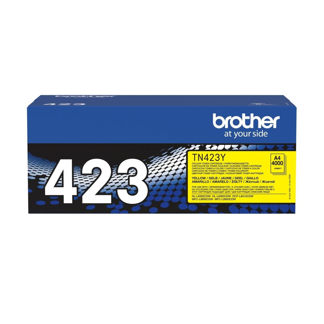 Brother Original TN423Y Toner gelb 4.000 Seiten (für HL-L8260CDW, L8360CDW)(T... von Brother