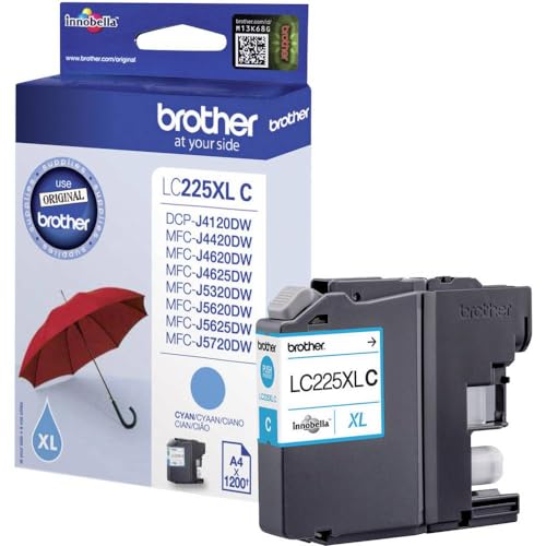 Brother Original Tintenpatrone LC-225XL C (cyan) (für Brother DCP-J4120DW, MFC-J4420DW, MFC-J4620DW, MFC-J4625DW, MFC-J5320DW, MFC-J5620DW, MFC-J5625DW, MFC-J5720DW) von Brother