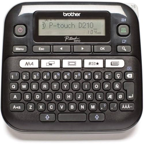 Brother PT-D210 Beschriftungsgerät, QWERTZ Tastaturlayout (für 3,5 bis 12 mm breite TZe-Schriftbänder, bis zu 20 mm/Sek. Druckgeschwindigkeit), Schwarz von Brother