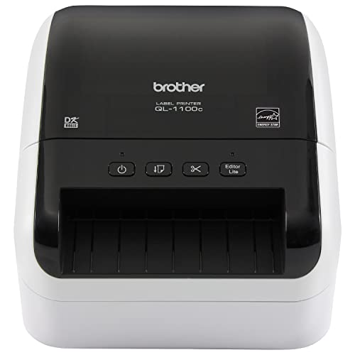 Brother QL-1100C Professioneller Etikettendrucker im Breitformat mit Kabel, Schwarz - Drucken über USB - Direkt Thermisch, Monochrom, 10,2 cm breit, 300 x 300 DPI, 69 Etiketten pro Minute, Brother QL-1100C Professioneller Etikettendrucker im Breitformat mit Kabel, Schwarz - Drucken über USB - Direkt Thermisch, Monochrom, 10,2 cm breit, 300 x 300 DPI, 69 Etiketten pro Minute, von Brother