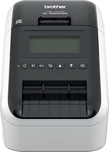 Brother QL820NWBC Etikettendrucker mit kabelgebundenem Netzwerk, WLAN, Bluetooth, Airprint und MFi-kompatibel, zweifarbiger Druck Rot und Schwarz von Brother