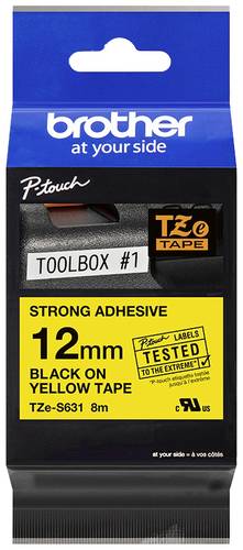 Brother Schriftband Extra stark klebend TZe TZe-S631 Bandfarbe: Gelb Schriftfarbe:Schwarz 12mm 8m Brother Schriftband Extra stark klebend TZe TZe-S631 Bandfarbe: Gelb Schriftfarbe:Schwarz 12mm 8m von Brother