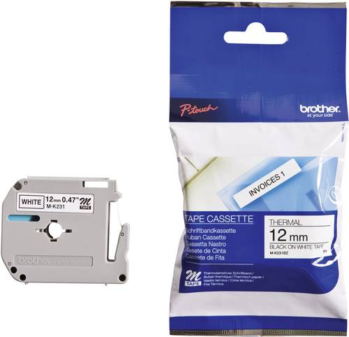 Brother Schriftband M M-K231 Bandfarbe: Weiß Schriftfarbe:Schwarz 12mm 8m Brother Schriftband M M-K231 Bandfarbe: Weiß Schriftfarbe:Schwarz 12mm 8m von Brother