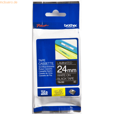 Brother Schriftband TZE355 24mm weiß/schwarz Brother Schriftband TZE355 24mm weiß/schwarz von Brother