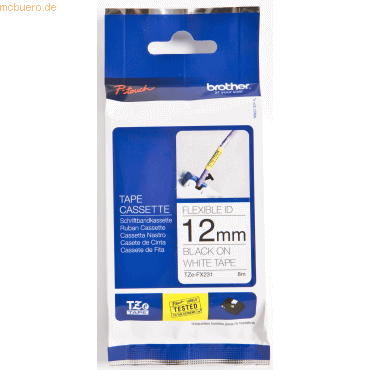Brother Schriftband TZEFX231 12mm weiß/schwarz Brother Schriftband TZEFX231 12mm weiß/schwarz von Brother