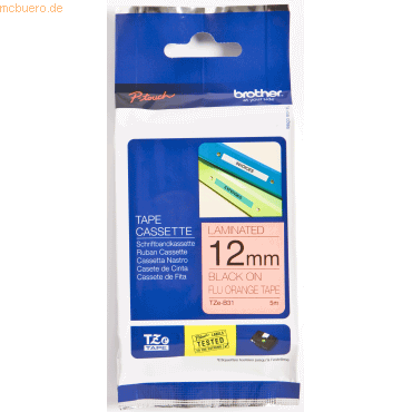 Brother Schriftband TZe-B31 12mm schwarz/signalorange Brother Schriftband TZe-B31 12mm schwarz/signalorange von Brother