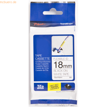 Brother Schriftband TZe-FX241 18mm schwarz/weiß Brother Schriftband TZe-FX241 18mm schwarz/weiß von Brother