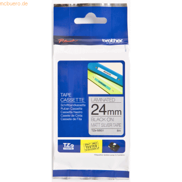 Brother Schriftband TZe-M951 24mm schwarz/silber metallic Brother Schriftband TZe-M951 24mm schwarz/silber metallic von Brother