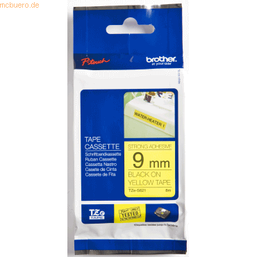 Brother Schriftband TZe-S621 9mm schwarz/gelb Brother Schriftband TZe-S621 9mm schwarz/gelb von Brother