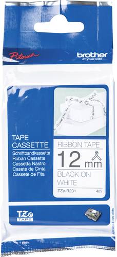 Brother Schriftband Textil unlaminiert TZe TZe-R231 Bandfarbe: Weiß Schriftfarbe:Schwarz 12mm 4m Brother Schriftband Textil unlaminiert TZe TZe-R231 Bandfarbe: Weiß Schriftfarbe:Schwarz 12mm 4m von Brother