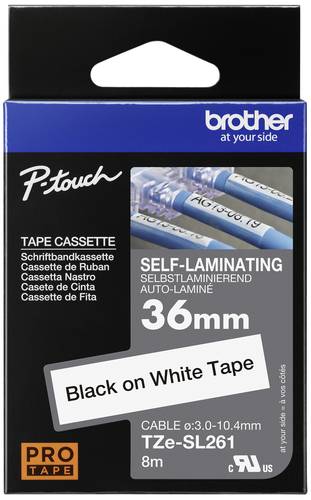 Brother Schriftband selbstlaminierend TZe TZESL261 Bandfarbe: Weiß Schriftfarbe:Schwarz 36mm 8m Brother Schriftband selbstlaminierend TZe TZESL261 Bandfarbe: Weiß Schriftfarbe:Schwarz 36mm 8m von Brother