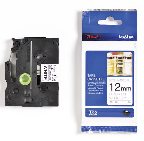 Brother Schriftband unlaminiert TZe TZe-N231 Bandfarbe: Weiß Schriftfarbe:Schwarz 12mm 8m Brother Schriftband unlaminiert TZe TZe-N231 Bandfarbe: Weiß Schriftfarbe:Schwarz 12mm 8m von Brother