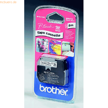 Brother Schriftbandkassette 12mm MK231BZ weiß/schwarz Brother Schriftbandkassette 12mm MK231BZ weiß/schwarz von Brother