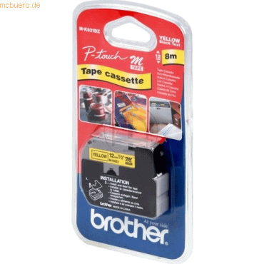 Brother Schriftbandkassette 12mm MK631BZ schwarz/gelb von Brother