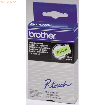 Brother Schriftbandkassette 12mm TC-C01 signal gelb/schwarz Brother Schriftbandkassette 12mm TC-C01 signal gelb/schwarz von Brother