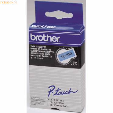 Brother Schriftbandkassette 9mm TC-591 blau/schwarz Brother Schriftbandkassette 9mm TC-591 blau/schwarz von Brother