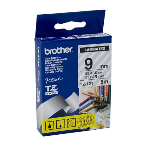 Brother Schriftbandkassette TZE121 9mm farbl/black von Brother
