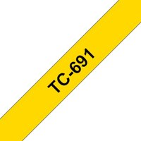 Brother TC-691 Schriftbandkassette 9mm x 7,7m schwarz auf gelb von Brother