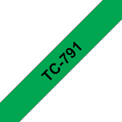 Brother TC-791 Schriftbandkassetten 9mm x 7,7m schwarz auf grün von Brother