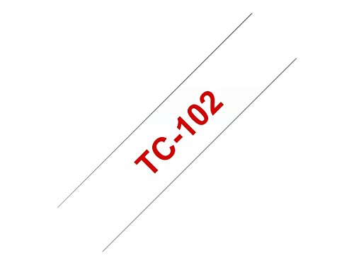 Brother TC102 Schriftbandkassetten farblos rot 7,7m x 12mm laminiertfür P-touch 8e series von Brother