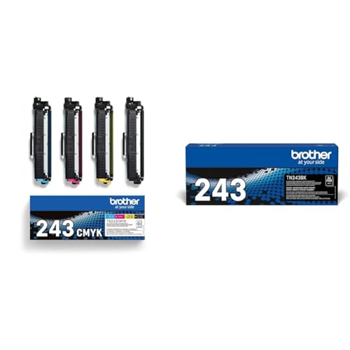 Brother TN-243CMYK Original Tonerkartusche Druckt bis zu 1000 Seiten, cyan, magenta, gelb und schwarz & TN-243BK Original Tonerkassette, schwarz Brother TN-243CMYK Original Tonerkartusche Druckt bis zu 1000 Seiten, cyan, magenta, gelb und schwarz & TN-243BK Original Tonerkassette, schwarz von Brother