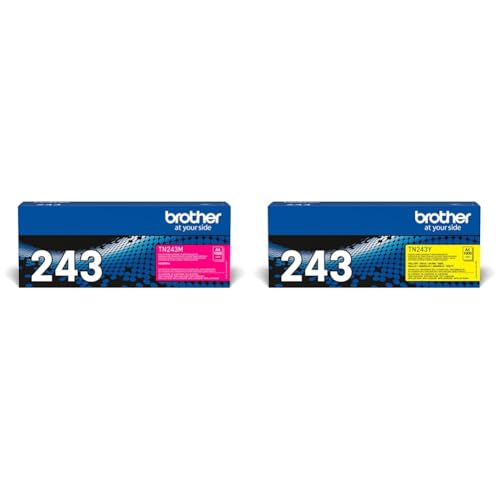 Brother TN-243M Tonerkassette, Magenta & TN-243Y Tonerkassette (für DCP-L3510CDW, DCP-L3550CDW, HL-L3210CW, HL-L3230CDW, HL-L3270CDW, MFC-L3710CW, MFC-L3730CDN, MFC-L3750CDW und MFC-L3770CDW) gelb von Brother