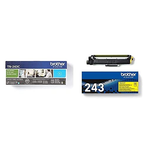 Brother TN-243Y Tonerkassette gelb & TN-243C Tonerkassette DCP-L3510CDW, DCP-L3550CDW, HL-L3210CW, HL-L3230CDW, HL-L3270CDW, MFC-L3710CW, MFC-L3730CDN, MFC-L3750CDW und MFC-L3770CDW Cyan von Brother